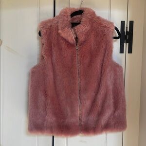 J Crew Pink Faux Fur Vest